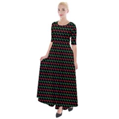 Geometric Abstract Pattern Line Half Sleeves Maxi Dress