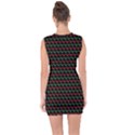 Geometric Abstract Pattern Line Lace Up Front Bodycon Dress View2