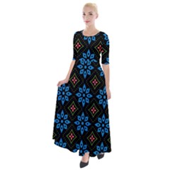 Flower Pattern Flora Floral Seamless Half Sleeves Maxi Dress by Salmanaz77