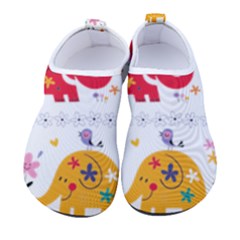 African Elephant Cute Cartoon Seamless Shading Cartoon Character Women s Sock-style Water Shoes by Bedest