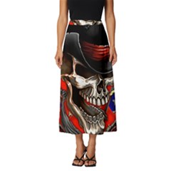 Confederate Flag Usa America United States Csa Civil War Rebel Dixie Military Poster Skull Classic Midi Chiffon Skirt by Ket1n9