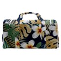 Seamless Pattern With Tropical Strelitzia Flowers Leaves Exotic Background Sports Gym Duffle Bag with Shoe Compartment View2