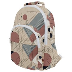 Boho Abstract Architecture Rounded Multi Pocket Backpack by Bedest