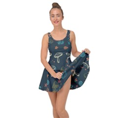 Whimsical Mushrooms Pattern Inside Out Casual Dress by Drawde