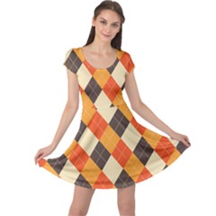 Halloween Argyle Pattern  Cap Sleeve Dress by Safari