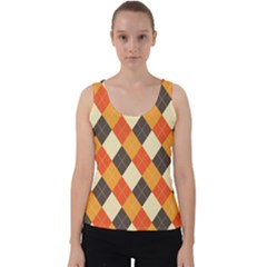 Halloween Argyle Pattern  Velvet Tank Top by Safari