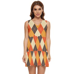 Halloween Argyle Pattern  Tiered Sleeveless Mini Dress by Safari