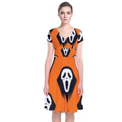 Halloween Party  Short Sleeve Front Wrap Dress by Safari