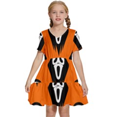 Halloween Party  Kids  Short Sleeve Tiered Mini Dress by Safari