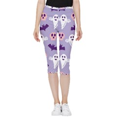 Boo Crew Halloween Season Inside Out Lightweight Velour Capri Leggings  by Safari