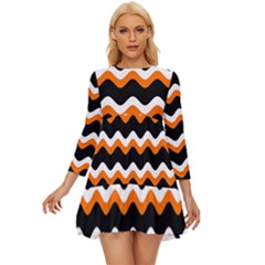 Halloween Wavy 20240926 161241 0000 Long Sleeve Babydoll Dress by Safari