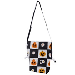 Seamless Halloween Pattern With Smiling Pumpkin 20240926 161714 0000 Folding Shoulder Bag by Safari