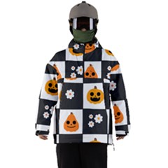 Seamless Halloween Pattern With Smiling Pumpkin 20240926 161714 0000 Men s Ski And Snowboard Waterproof Breathable Jacket by Safari