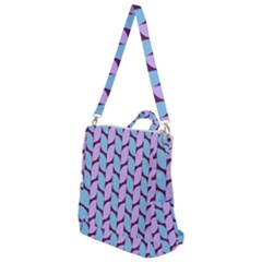 Purple Blue Pattern Crossbody Backpack by ytdream