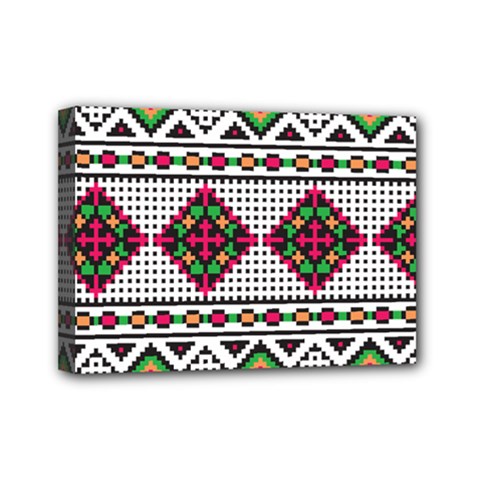 Ukrainian Folk Seamless Pattern Ethnic Ornament Border Element Traditional Mini Canvas 7  X 5  (stretched)