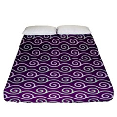 Violet White Pattern Fitted Sheet (queen Size) by ytdream