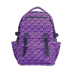 Violet White Pattern Carry-on Double Buckle Travel Backpack by ytdream