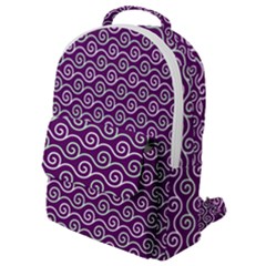 Violet White Pattern Flap Pocket Backpack (small) by ytdream