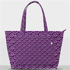 Violet White Pattern Back Pocket Shoulder Bag  by ytdream