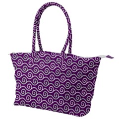 Violet White Pattern Canvas Shoulder Bag by ytdream