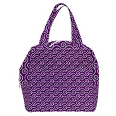 Violet White Pattern Boxy Hand Bag by ytdream