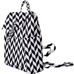 Black And White Pattern Buckle Everyday Backpack by ytdream