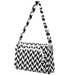 Black And White Pattern Front Pocket Crossbody Bag by ytdream