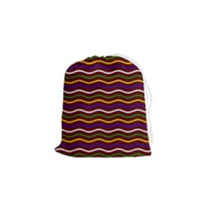 Multicolor Wave Pattern Drawstring Pouch (small) by ytdream