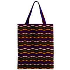 Multicolor Wave Pattern Zipper Classic Tote Bag by ytdream