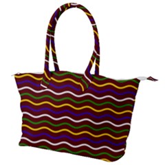 Multicolor Wave Pattern Canvas Shoulder Bag by ytdream