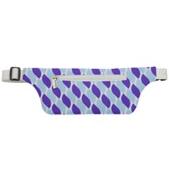 White Blue Pattern Active Waist Bag by ytdream