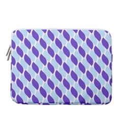 White Blue Pattern 14  Vertical Laptop Sleeve Case With Pocket