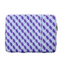 White Blue Pattern 14  Vertical Laptop Sleeve Case With Pocket View2