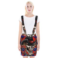 Confederate Flag Usa America United States Csa Civil War Rebel Dixie Military Poster Skull Braces Suspender Skirt by Ket1n9