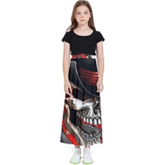 Confederate Flag Usa America United States Csa Civil War Rebel Dixie Military Poster Skull Kids  Flared Maxi Skirt by Ket1n9