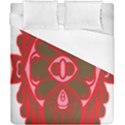 A Red And Brown Design On A White Background Duvet Cover (California King Size) View1