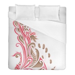 A Drawing Of A Bird With Flowers On It Duvet Cover (full/ Double Size)