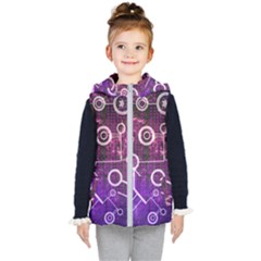 Cosmic Network Geometric Art Kids  Hooded Puffer Vest by ExtraAwesomeSauce