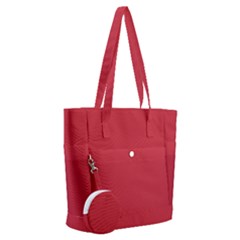 A Red Background With A White Border Everyday Shoulder Bag With Pouch Bag