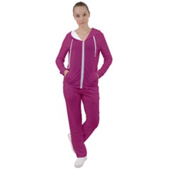 A Pink Background With A White Border Women s Tracksuit