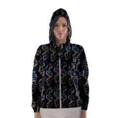 Multicolored Dna Strand Art Women s Hooded Windbreaker by ExtraAwesomeSauce