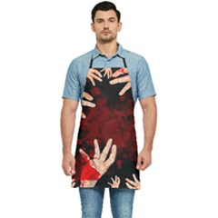 Horror Themed Bloody Hands Kitchen Apron by ExtraAwesomeSauce