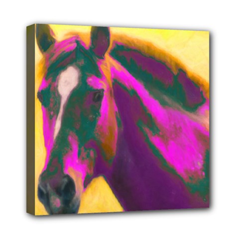 Vibrant Abstract Equine Art Mini Canvas 8  X 8  (stretched) by ExtraAwesomeSauce