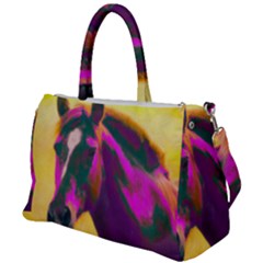 Vibrant Abstract Equine Art Duffel Travel Bag by ExtraAwesomeSauce