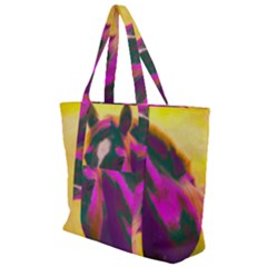 Vibrant Abstract Equine Art Zip Up Canvas Bag by ExtraAwesomeSauce