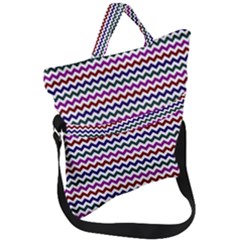 Chevron Pattern Fold Over Handle Tote Bag by ytdream