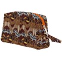 Africa Safari Animal Digital Print Brown Large Wristlet Pouch Bag View2