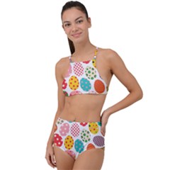 Easter Eggs Pattern, Easter Halter Tankini Set