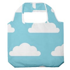 Clouds Blue Pattern Premium Foldable Grocery Recycle Bag by ConteMonfrey