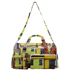 Colorful Venice Homes - Venezia, Italy Sports Gym Duffle Bag With Shoe Compartment